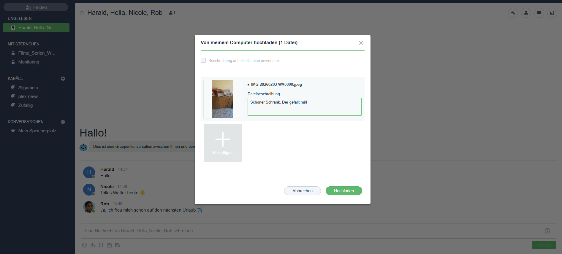 Chat – Datei teilen