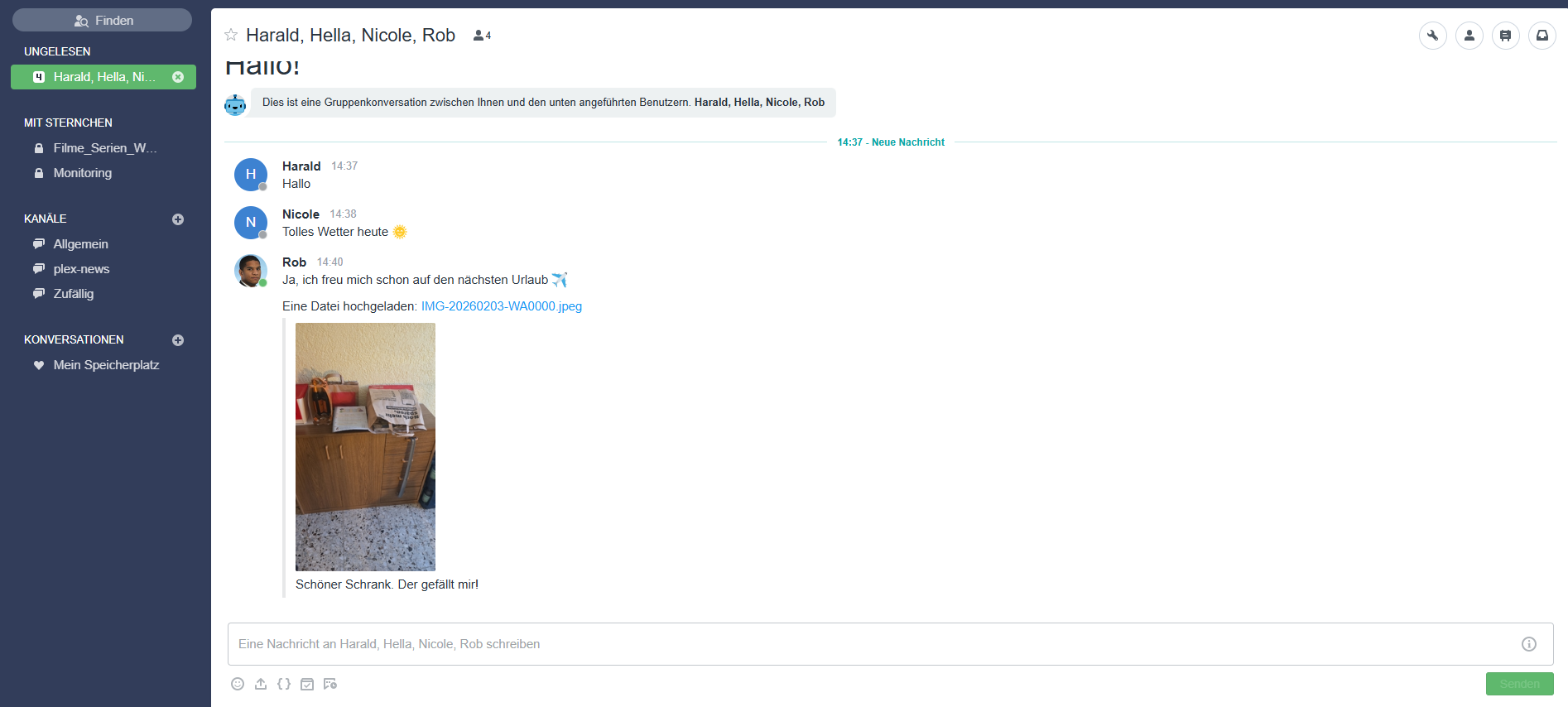 Gruppenchat – klare Themen, gut lesbar