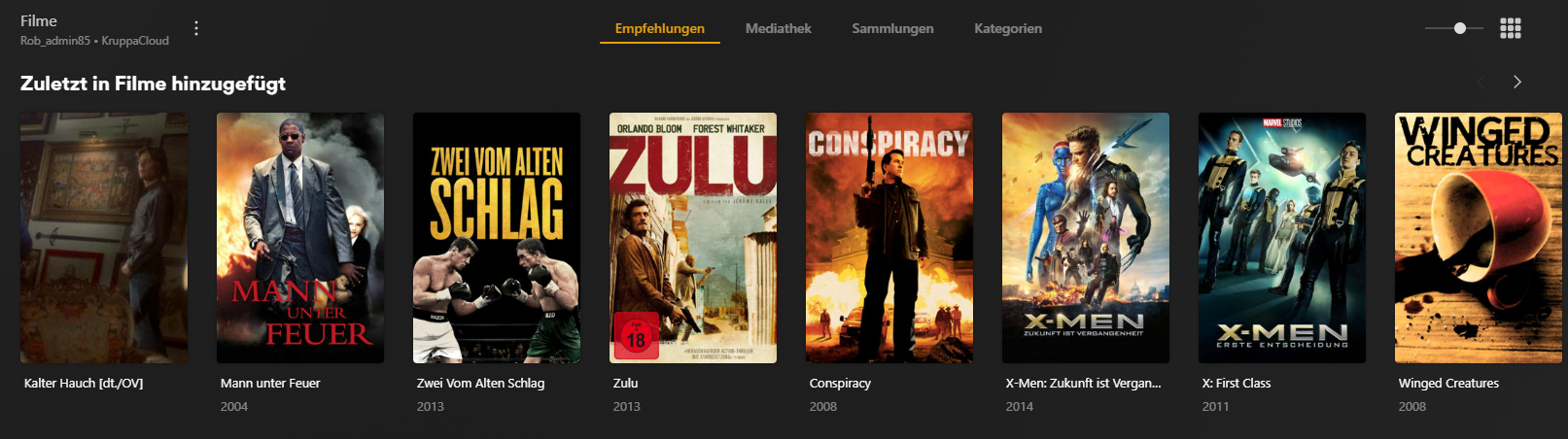 Übersicht: zuletzt hinzugefügt