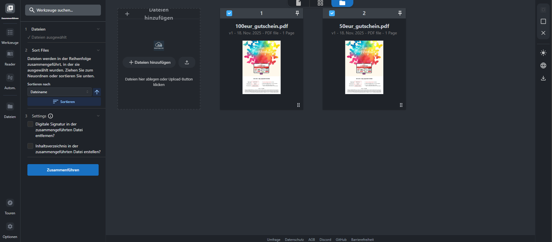 PDFs zusammenfügen – mehrere Dateien werden eine